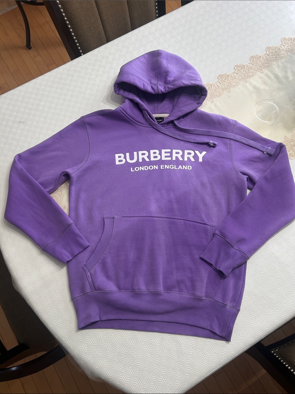 Original Burberry Purple Logo Pullover Hoodie